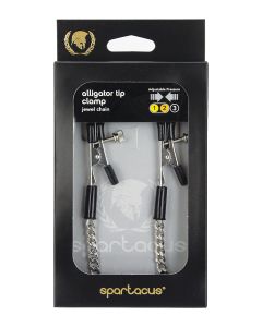 Spartacus Adjustable Alligator Nipple Clamps w/Silver Chain